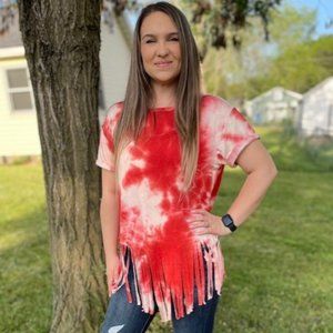 Tie Dye Fringe Tee